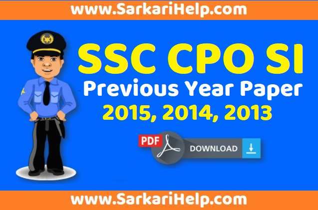 ssc cpo si previous year paper