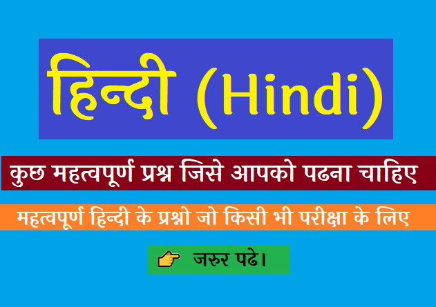important hindi questions