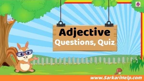 adjective example and questions quiz