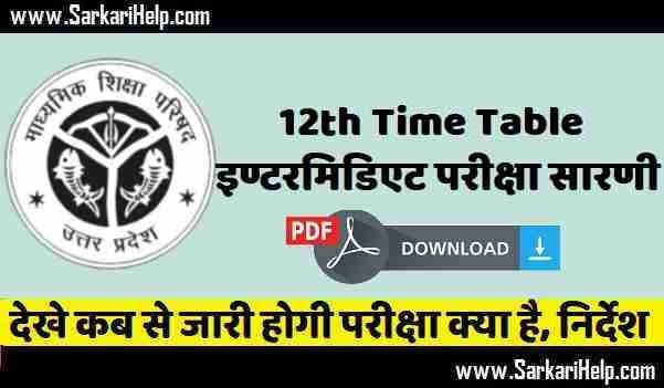 up board 12th time table download