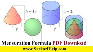 mensuration formula pdf