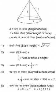 right circular cone formula