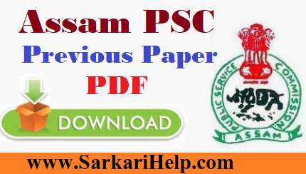 Assam PSC Previous Paper Download