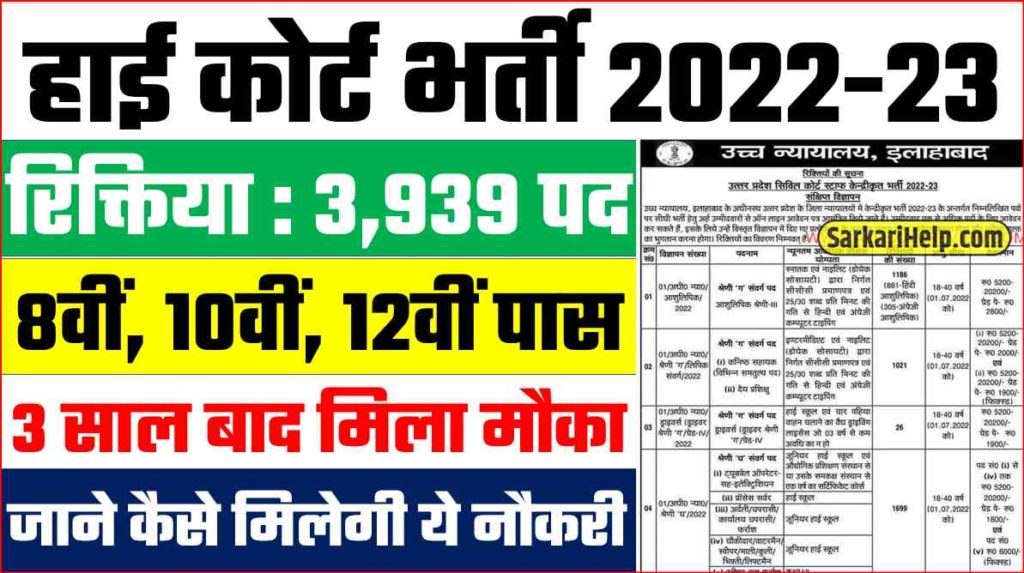 high court bharti 2022-23